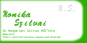 monika szilvai business card